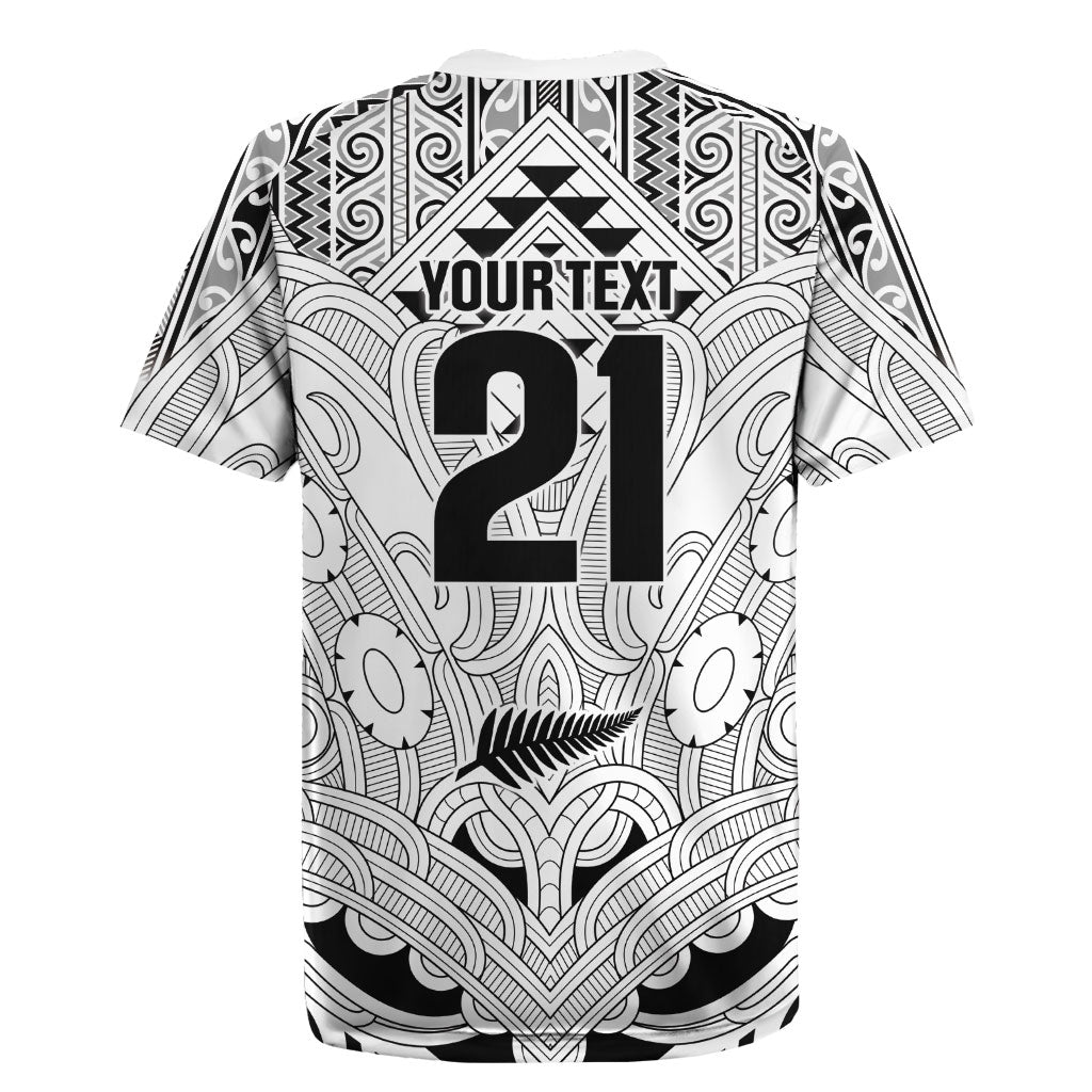 2026 Autumn Rugby Nations New Zealand Custom Rugby Jersey White Kowhaiwhai Maori Tribal Taniko Motif