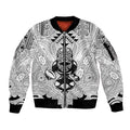 2026 Autumn Rugby Nations New Zealand Custom Sleeve Zip Bomber Jacket White Kowhaiwhai Maori Tribal Taniko Motif