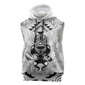 2026 Autumn Rugby Nations New Zealand Custom Sleeveless Hoodie White Kowhaiwhai Maori Tribal Taniko Motif