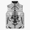2026 Autumn Rugby Nations New Zealand Custom Sleeveless Puffer Jacket White Kowhaiwhai Maori Tribal Taniko Motif