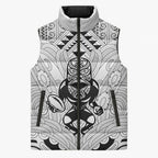 2026 Autumn Rugby Nations New Zealand Custom Sleeveless Puffer Jacket White Kowhaiwhai Maori Tribal Taniko Motif
