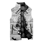 2026 Autumn Rugby Nations New Zealand Custom Sleeveless Puffer Jacket White Kowhaiwhai Maori Tribal Taniko Motif