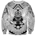 2026 Autumn Rugby Nations New Zealand Custom Sweatshirt White Kowhaiwhai Maori Tribal Taniko Motif