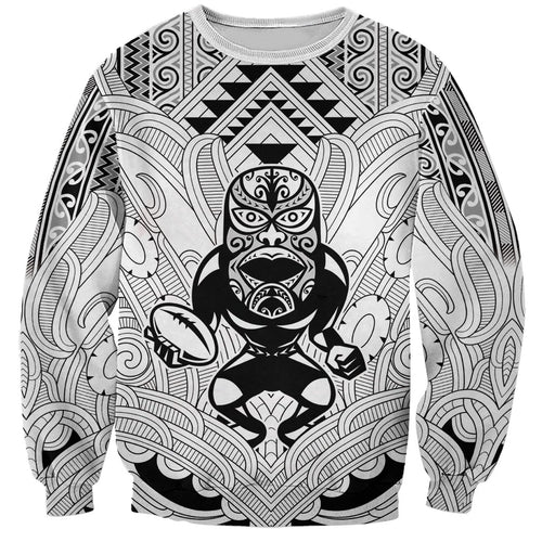2026 Autumn Rugby Nations New Zealand Custom Sweatshirt White Kowhaiwhai Maori Tribal Taniko Motif