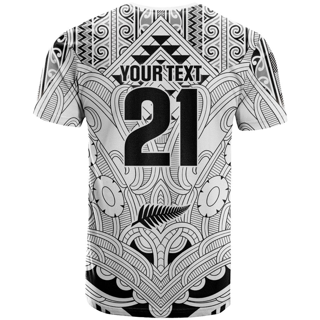 2026 Autumn Rugby Nations New Zealand Custom T Shirt White Kowhaiwhai Maori Tribal Taniko Motif