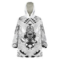 2026 Autumn Rugby Nations New Zealand Custom Wearable Blanket Hoodie White Kowhaiwhai Maori Tribal Taniko Motif