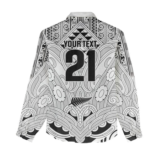 2026 Autumn Rugby Nations New Zealand Custom Women Casual Shirt White Kowhaiwhai Maori Tribal Taniko Motif