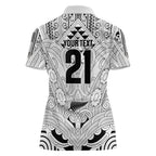 2026 Autumn Rugby Nations New Zealand Custom Women Polo Shirt White Kowhaiwhai Maori Tribal Taniko Motif