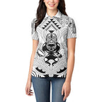 2026 Autumn Rugby Nations New Zealand Custom Women Polo Shirt White Kowhaiwhai Maori Tribal Taniko Motif