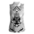 2026 Autumn Rugby Nations New Zealand Custom Women Sleeveless Polo Shirt White Kowhaiwhai Maori Tribal Taniko Motif