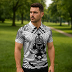 2026 Autumn Rugby Nations New Zealand Custom Zipper Polo Shirt White Kowhaiwhai Maori Tribal Taniko Motif