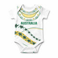 2026 Autumn Rugby Nations Australia Custom Baby Onesie Indigenous Turtle Aboriginal Dot Art
