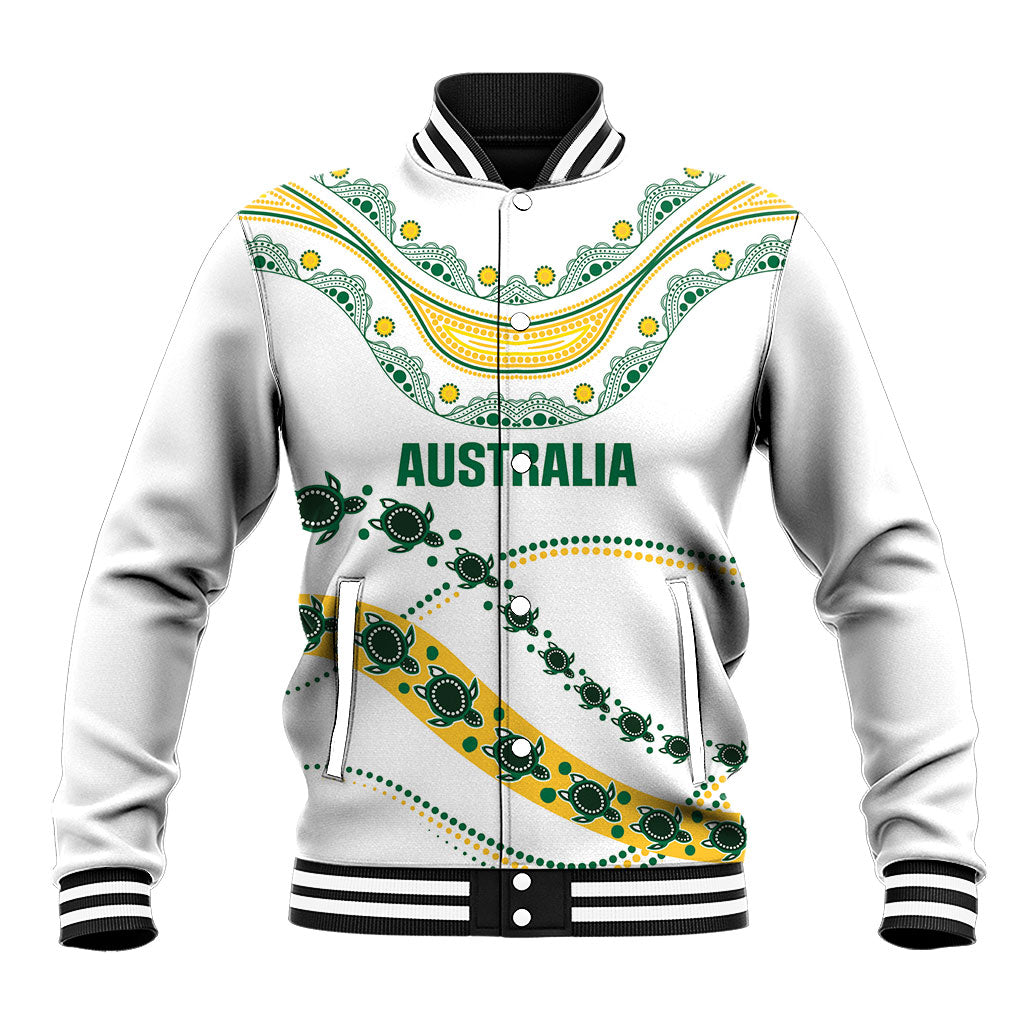 2026 Autumn Rugby Nations Australia Custom Baseball Jacket Indigenous Turtle Aboriginal Dot Art