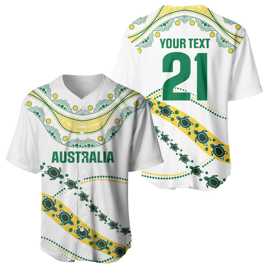 2026 Autumn Rugby Nations Australia Custom Baseball Jersey Indigenous Turtle Aboriginal Dot Art