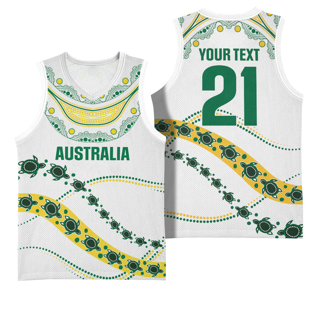 2026 Autumn Rugby Nations Australia Custom Basketball Jersey Indigenous Turtle Aboriginal Dot Art
