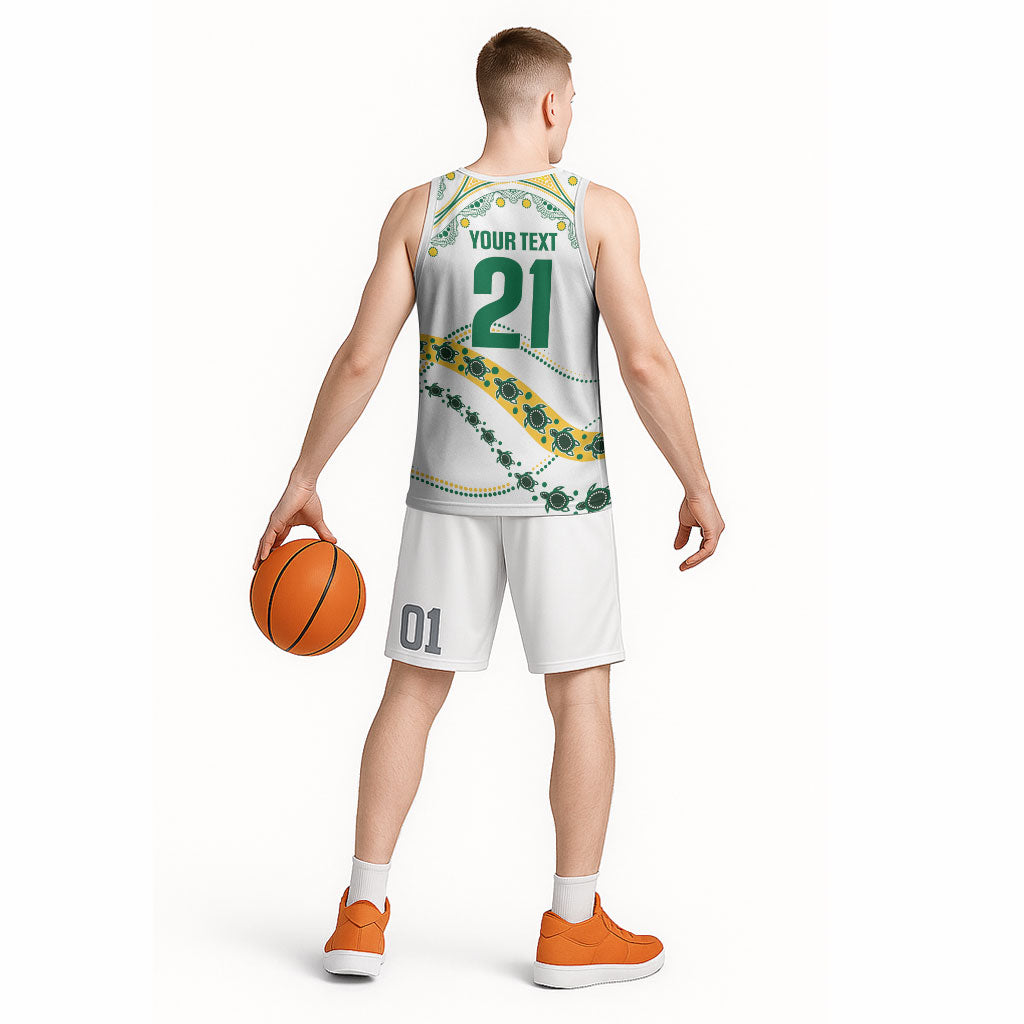 2026 Autumn Rugby Nations Australia Custom Basketball Jersey Indigenous Turtle Aboriginal Dot Art