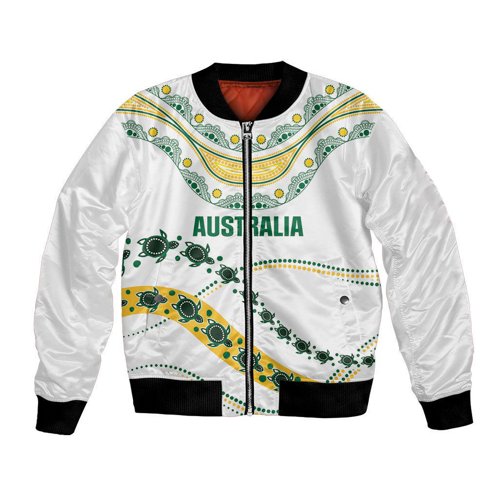 2026 Autumn Rugby Nations Australia Custom Bomber Jacket Indigenous Turtle Aboriginal Dot Art