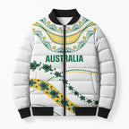 2026 Autumn Rugby Nations Australia Custom Bomber Puffer Jacket Indigenous Turtle Aboriginal Dot Art