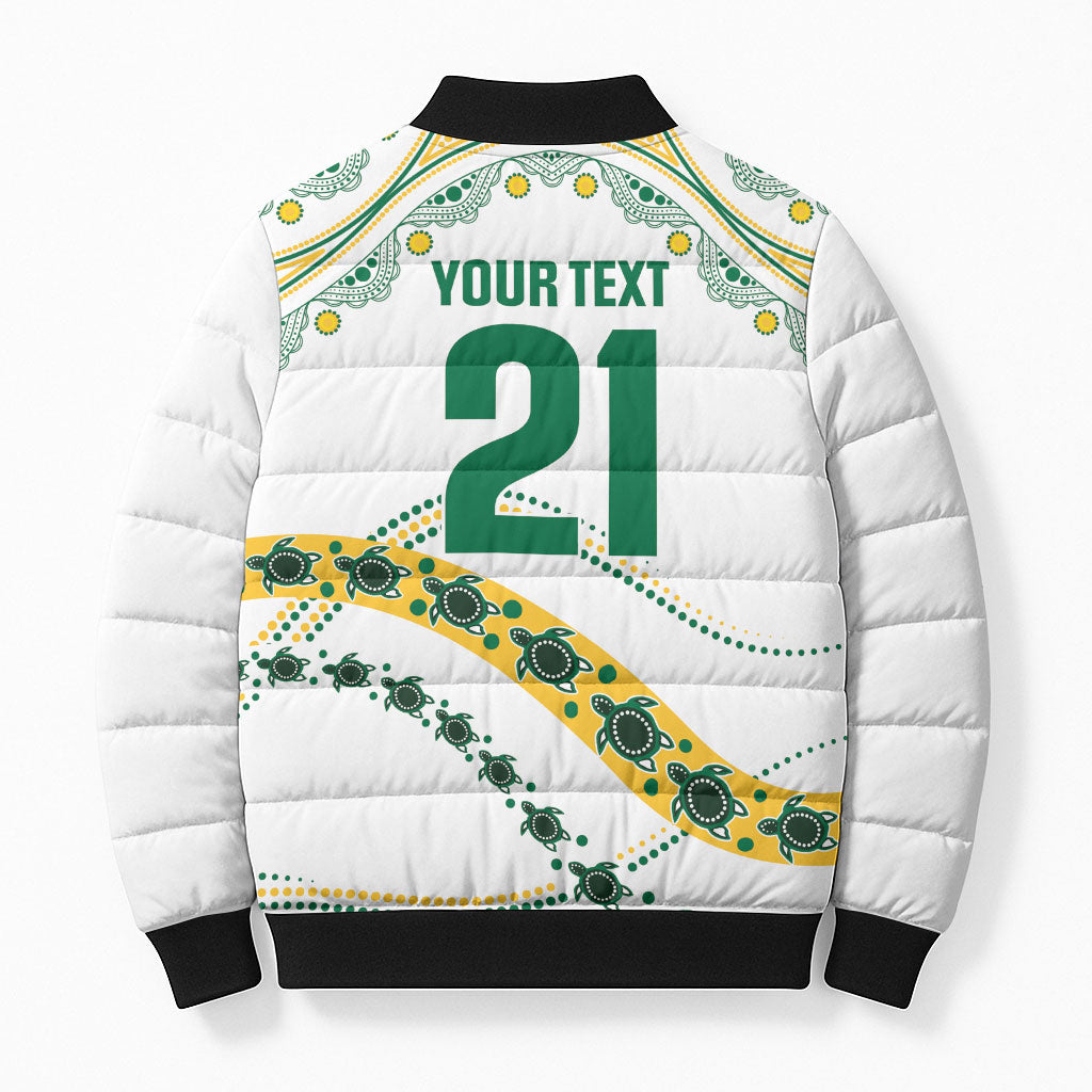 2026 Autumn Rugby Nations Australia Custom Bomber Puffer Jacket Indigenous Turtle Aboriginal Dot Art