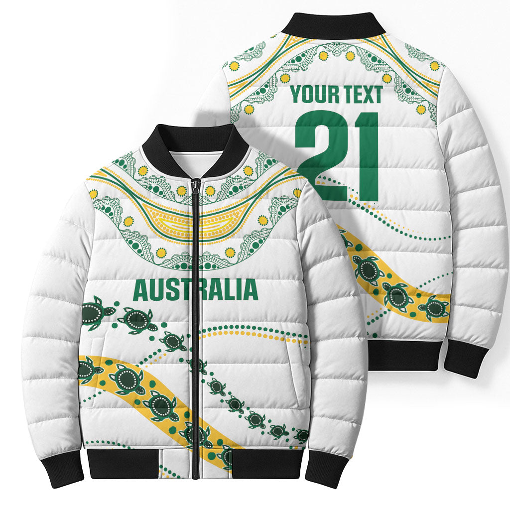 2026 Autumn Rugby Nations Australia Custom Bomber Puffer Jacket Indigenous Turtle Aboriginal Dot Art