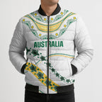 2026 Autumn Rugby Nations Australia Custom Bomber Puffer Jacket Indigenous Turtle Aboriginal Dot Art