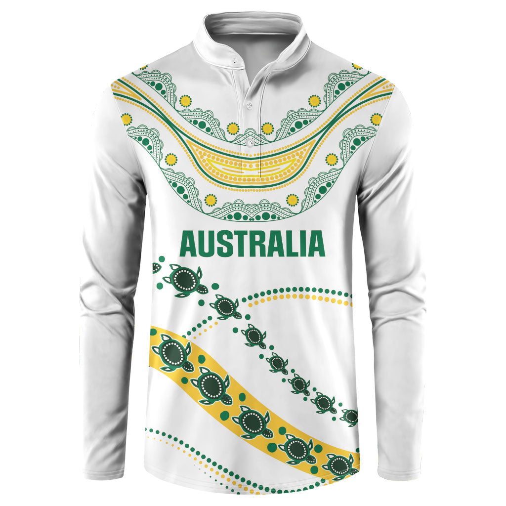 2026 Autumn Rugby Nations Australia Custom Button Sweatshirt Indigenous Turtle Aboriginal Dot Art
