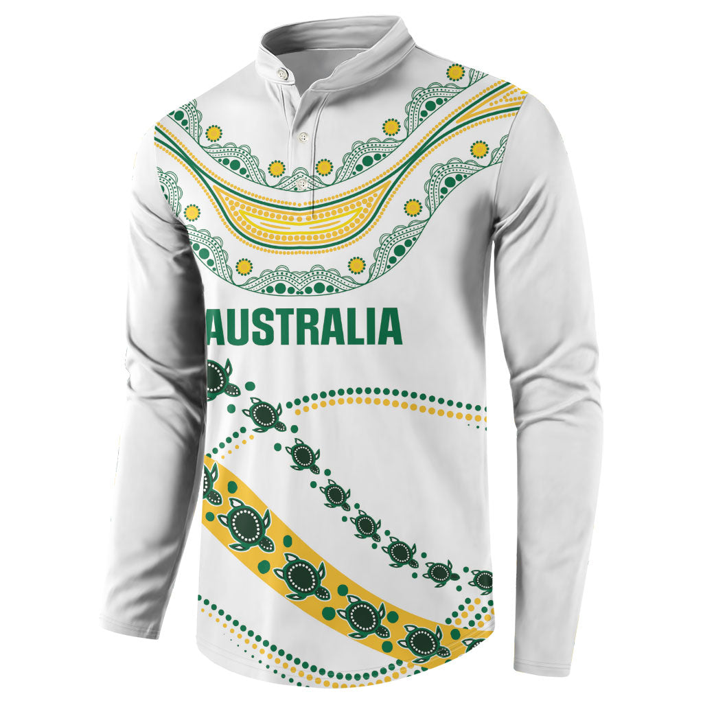 2026 Autumn Rugby Nations Australia Custom Button Sweatshirt Indigenous Turtle Aboriginal Dot Art