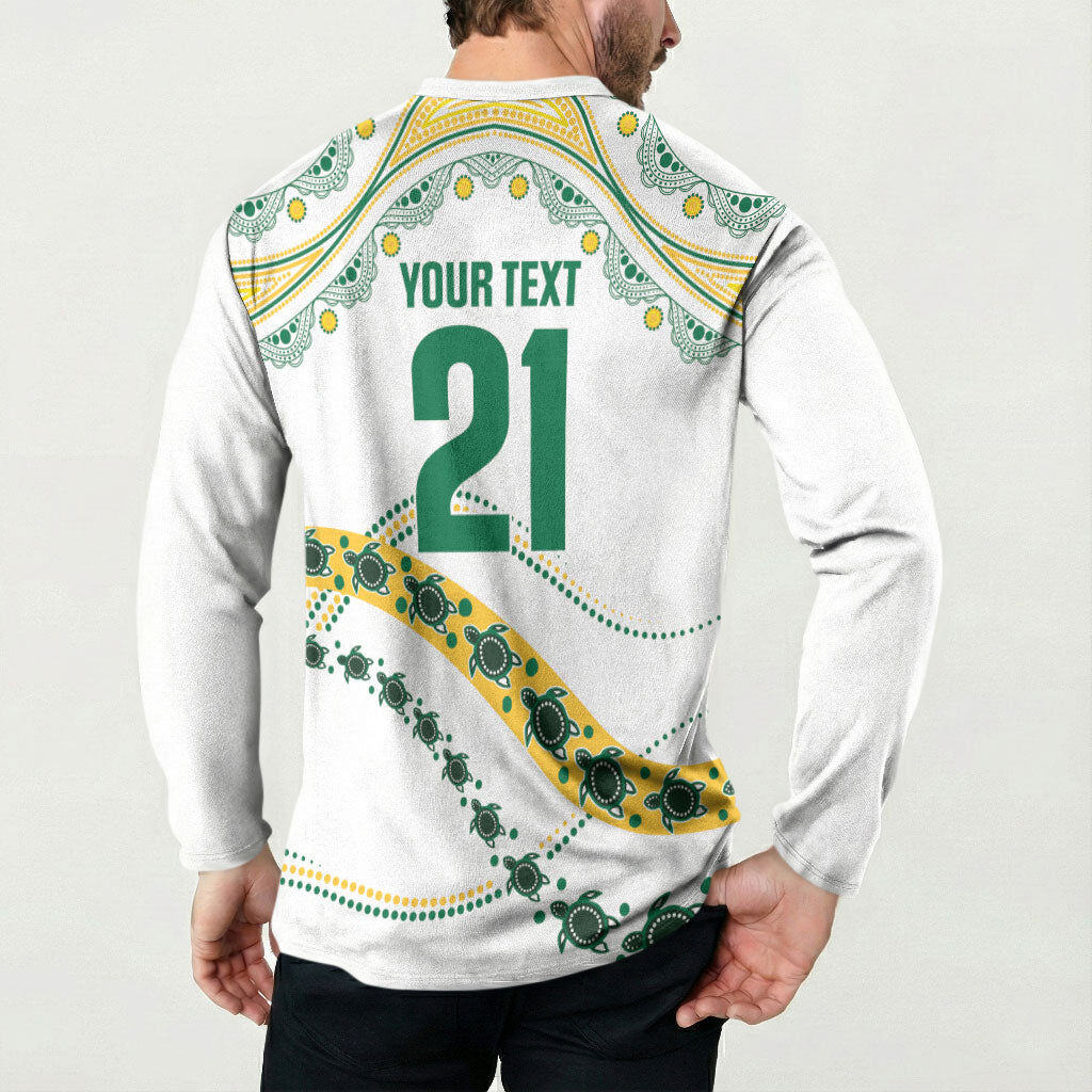 2026 Autumn Rugby Nations Australia Custom Button Sweatshirt Indigenous Turtle Aboriginal Dot Art