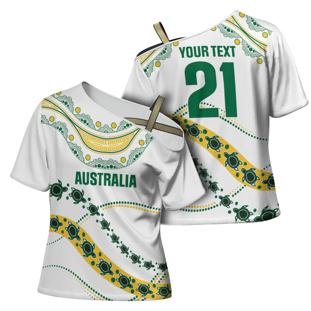 2026 Autumn Rugby Nations Australia Custom Cross Shoulder Shirt Indigenous Turtle Aboriginal Dot Art