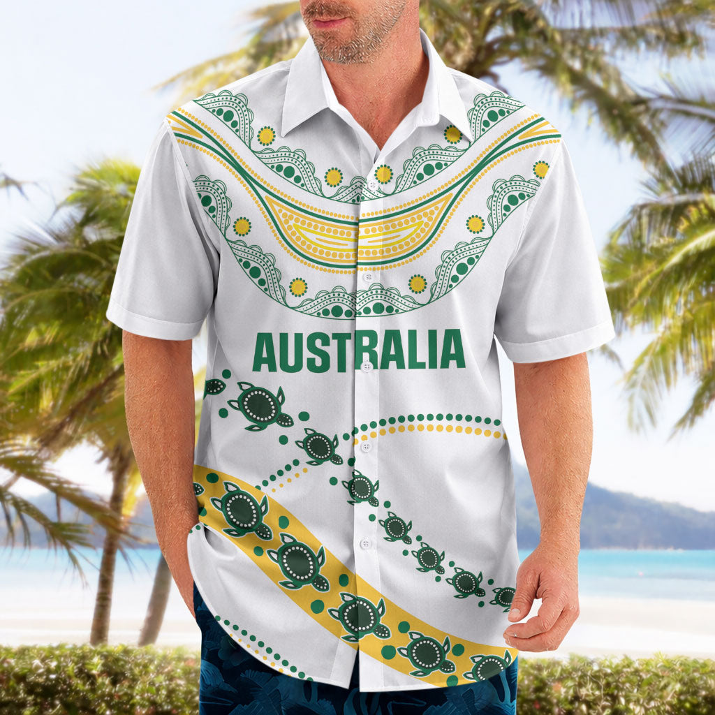 2026 Autumn Rugby Nations Australia Custom Hawaiian Shirt Indigenous Turtle Aboriginal Dot Art