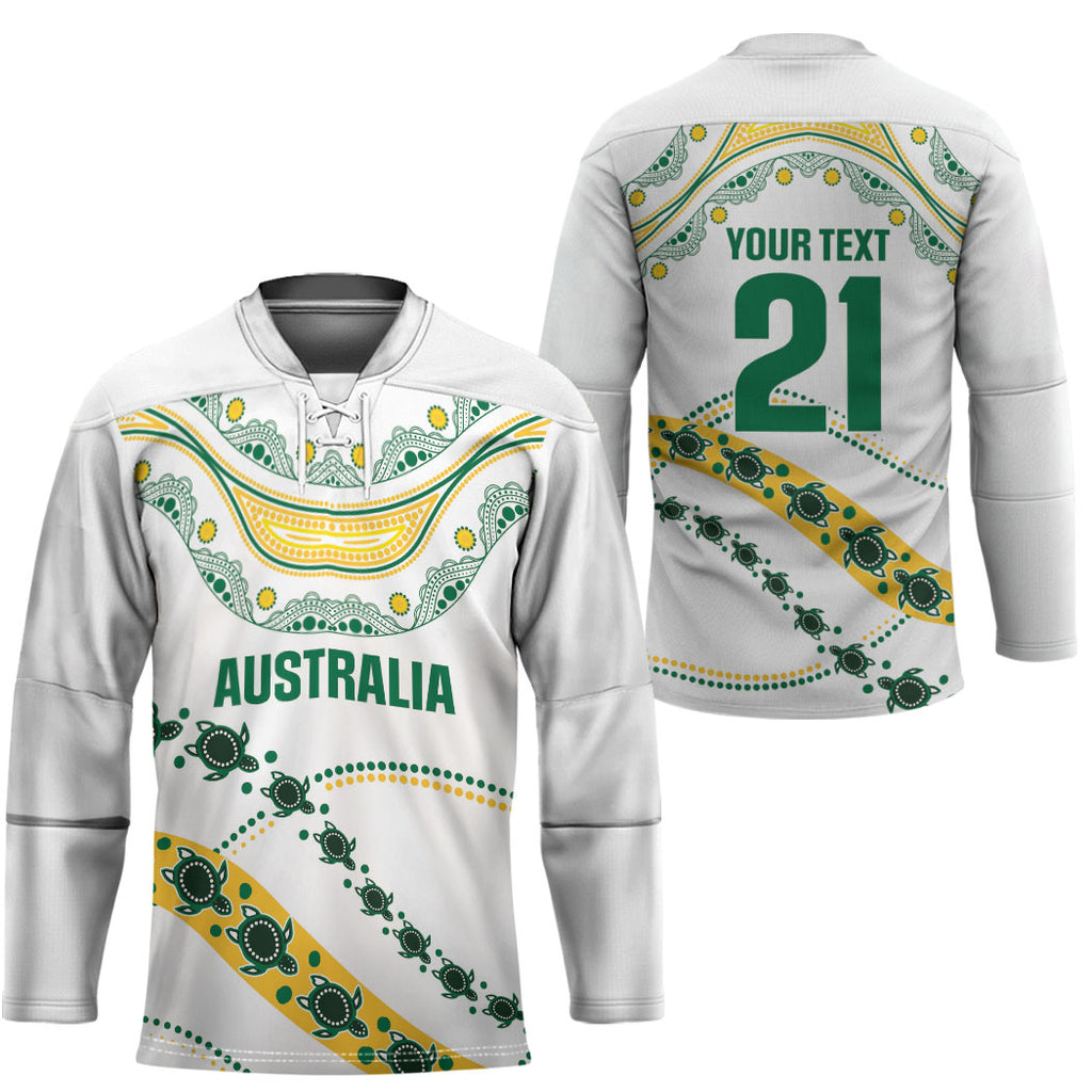2026 Autumn Rugby Nations Australia Custom Hockey Jersey Indigenous Turtle Aboriginal Dot Art