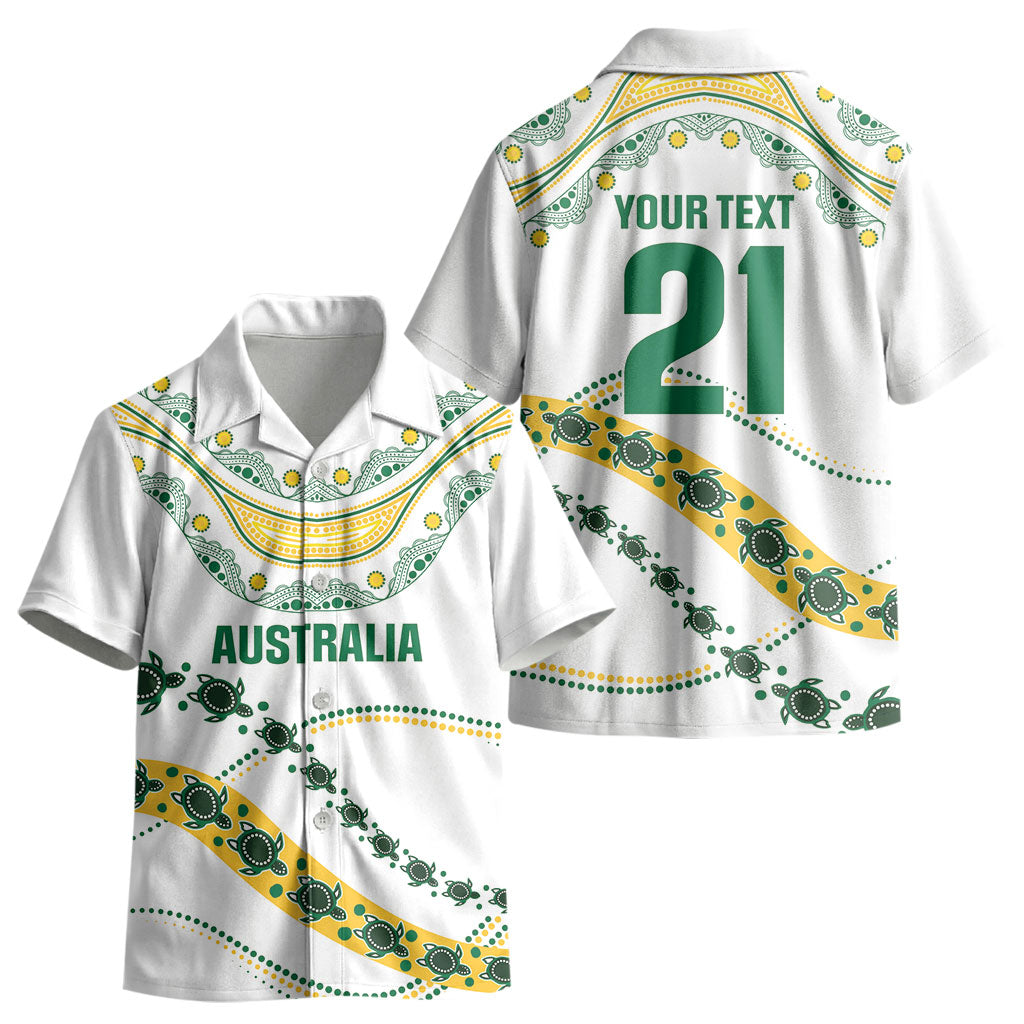 2026 Autumn Rugby Nations Australia Custom Kid Hawaiian Shirt Indigenous Turtle Aboriginal Dot Art