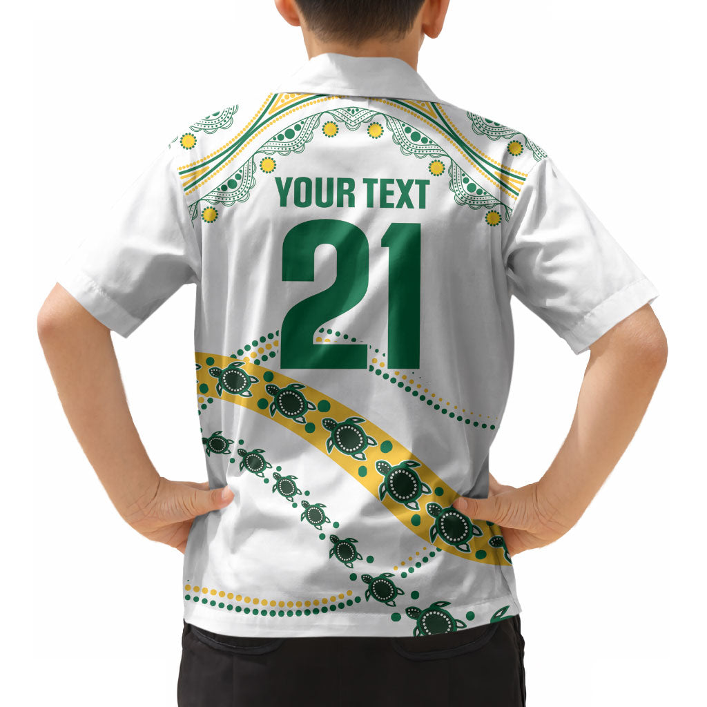 2026 Autumn Rugby Nations Australia Custom Kid Hawaiian Shirt Indigenous Turtle Aboriginal Dot Art