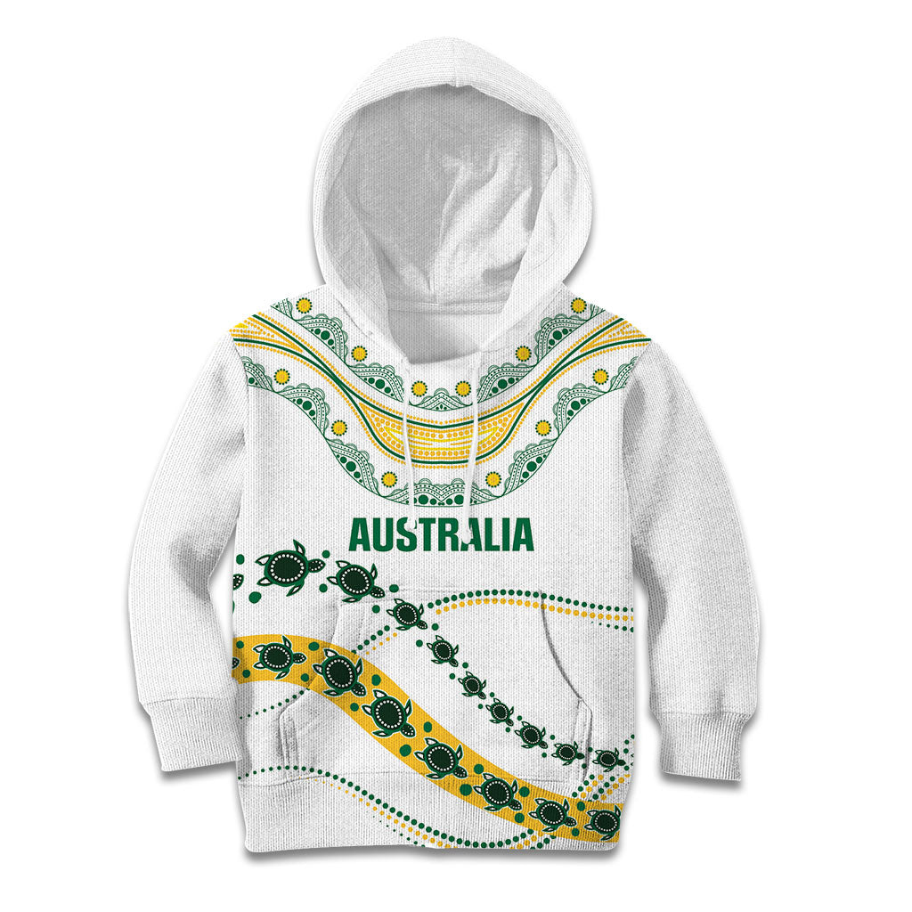 2026 Autumn Rugby Nations Australia Custom Kid Hoodie Indigenous Turtle Aboriginal Dot Art
