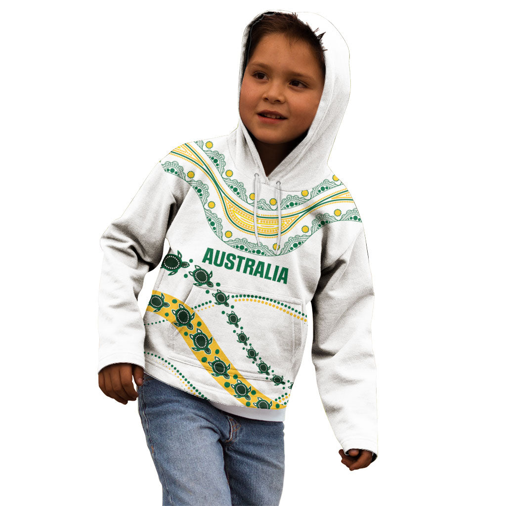 2026 Autumn Rugby Nations Australia Custom Kid Hoodie Indigenous Turtle Aboriginal Dot Art
