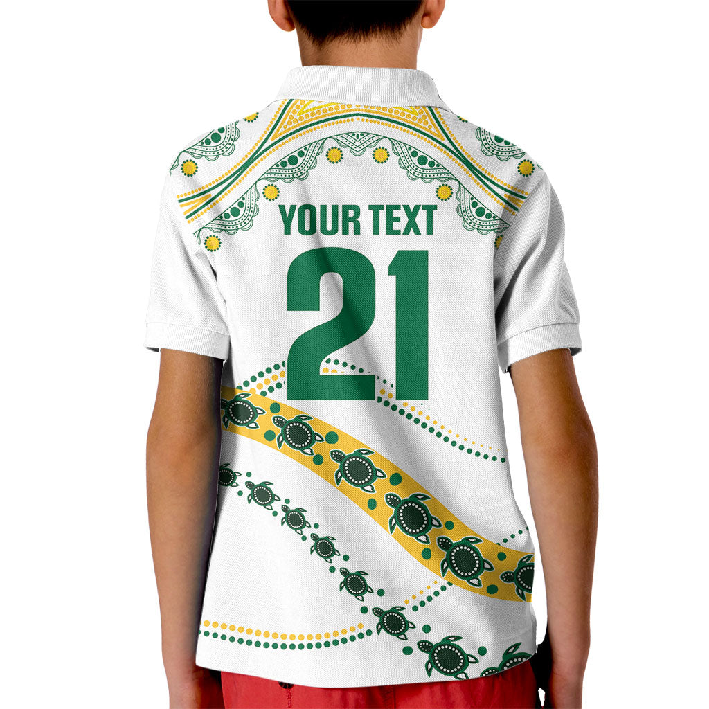 2026 Autumn Rugby Nations Australia Custom Kid Polo Shirt Indigenous Turtle Aboriginal Dot Art