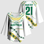 2026 Autumn Rugby Nations Australia Custom Kimono Sleeve Blouse Indigenous Turtle Aboriginal Dot Art