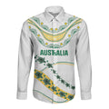 2026 Autumn Rugby Nations Australia Custom Long Sleeve Button Shirt Indigenous Turtle Aboriginal Dot Art