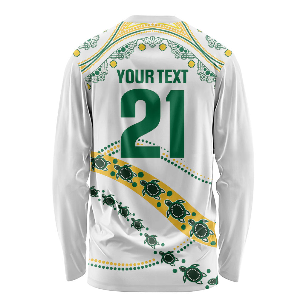 2026 Autumn Rugby Nations Australia Custom Long Sleeve Shirt Indigenous Turtle Aboriginal Dot Art