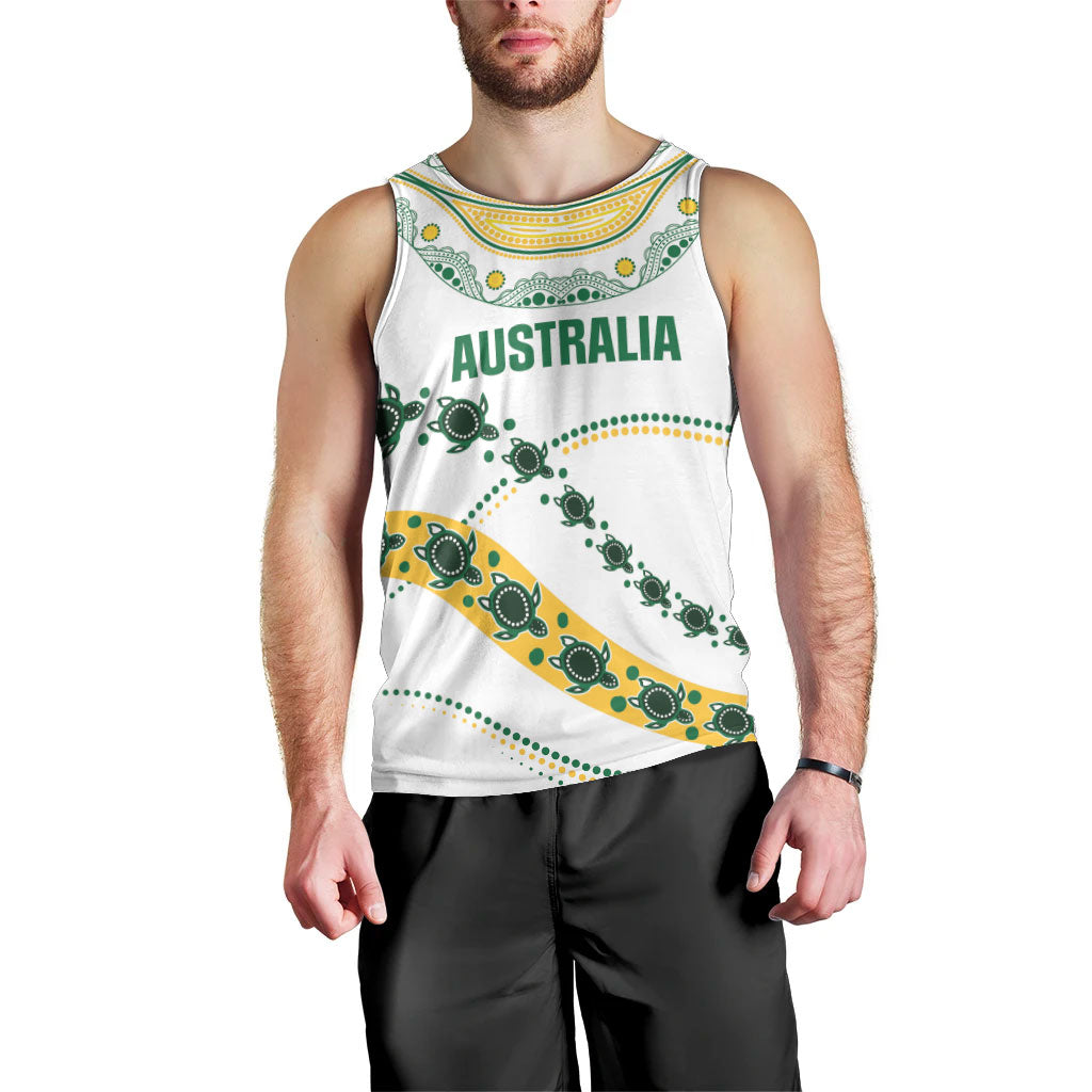 2026 Autumn Rugby Nations Australia Custom Men Tank Top Indigenous Turtle Aboriginal Dot Art