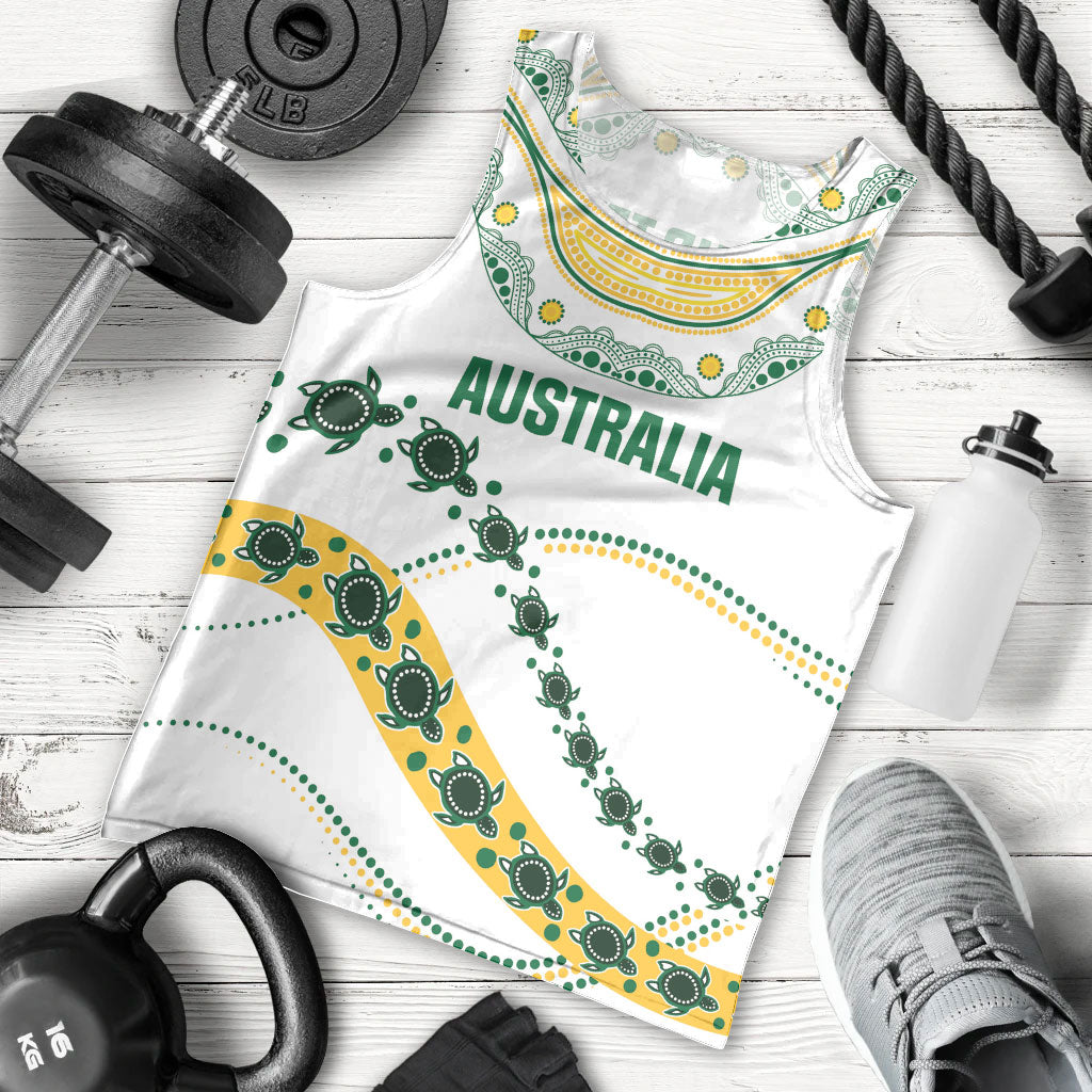 2026 Autumn Rugby Nations Australia Custom Men Tank Top Indigenous Turtle Aboriginal Dot Art