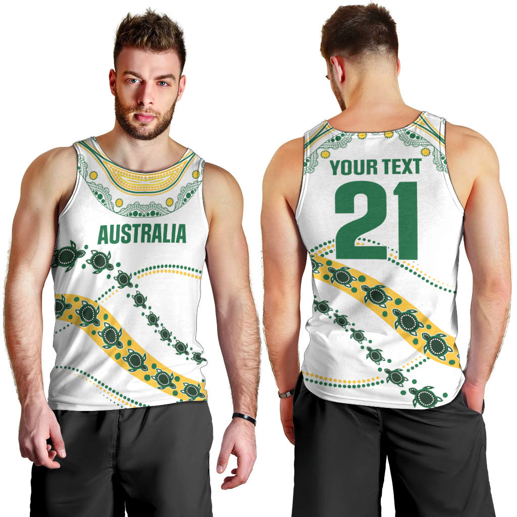 2026 Autumn Rugby Nations Australia Custom Men Tank Top Indigenous Turtle Aboriginal Dot Art