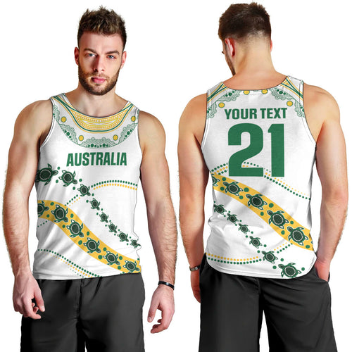 2026 Autumn Rugby Nations Australia Custom Men Tank Top Indigenous Turtle Aboriginal Dot Art