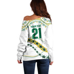 2026 Autumn Rugby Nations Australia Custom Off Shoulder Sweater Indigenous Turtle Aboriginal Dot Art