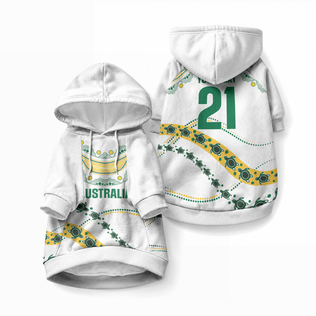 2026 Autumn Rugby Nations Australia Custom Pet Hoodie Indigenous Turtle Aboriginal Dot Art