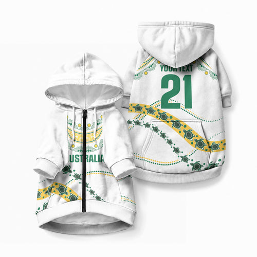 2026 Autumn Rugby Nations Australia Custom Pet Hoodie Indigenous Turtle Aboriginal Dot Art
