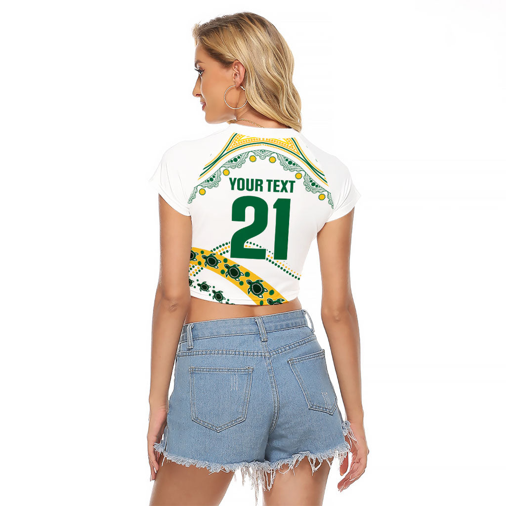 2026 Autumn Rugby Nations Australia Custom Raglan Cropped T Shirt Indigenous Turtle Aboriginal Dot Art