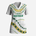 2026 Autumn Rugby Nations Australia Custom Scrub Top Indigenous Turtle Aboriginal Dot Art