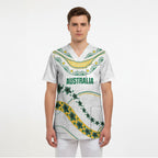 2026 Autumn Rugby Nations Australia Custom Scrub Top Indigenous Turtle Aboriginal Dot Art