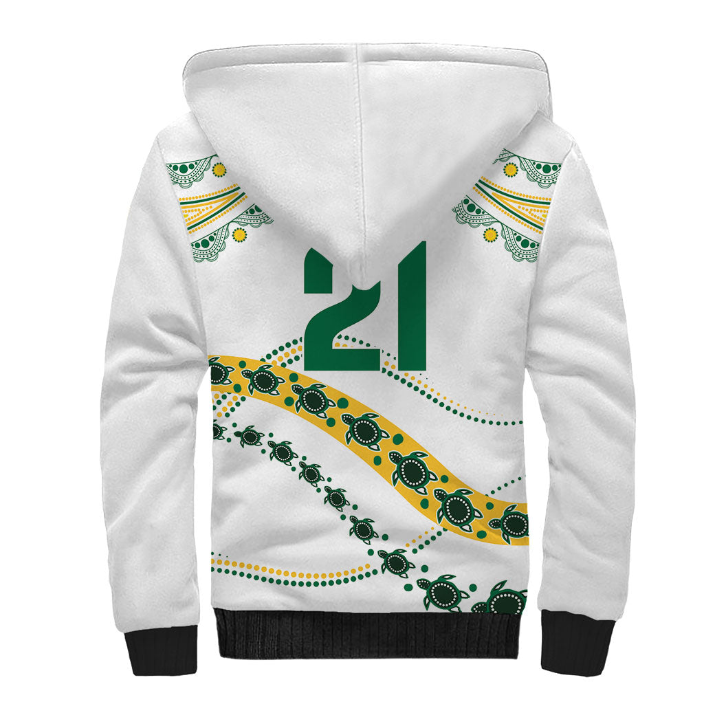 2026 Autumn Rugby Nations Australia Custom Sherpa Hoodie Indigenous Turtle Aboriginal Dot Art